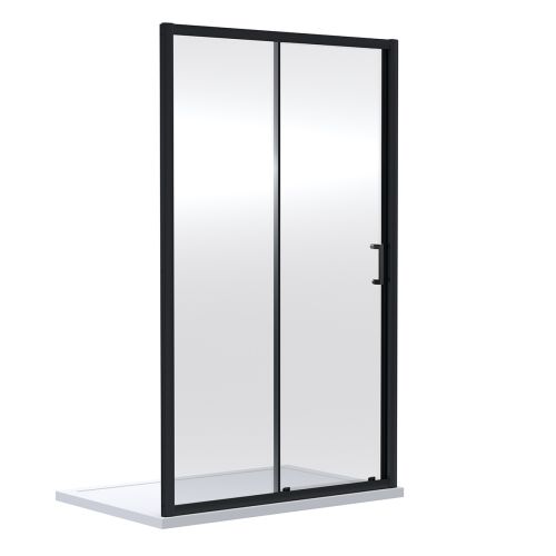 Dene 1200 x 1900mm  Single Sliding Shower Door - Matt Black