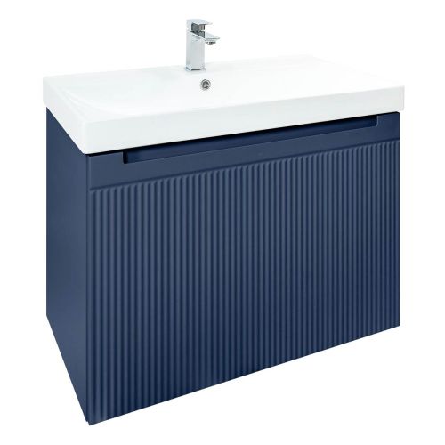 Josef Martin Sophie 800mm Reeded Vanity Unit & Basin - Marine Blue