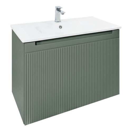 Josef Martin Sophie 800mm Reeded Vanity Unit & Slimline Basin - Spring Green