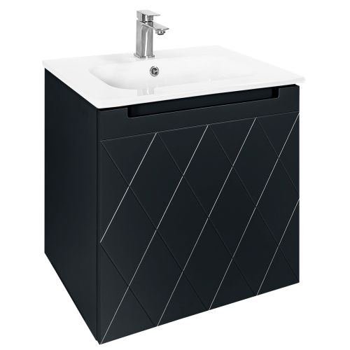 Josef Martin Sophie 600mm Harlequin Vanity Unit & Slimline Basin - Ember