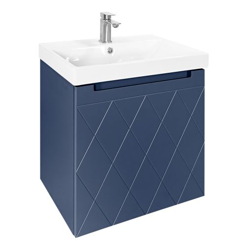 Josef Martin Sophie 600mm Harlequin Vanity Unit & Basin - Marine Blue