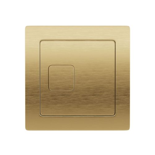 Square Dual Flush Plate - Brushed Brass