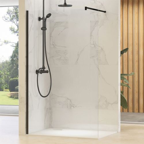 Synergy Vodas 8 900 x 2000mm Wetroom Deflector Panel - Black (12981)