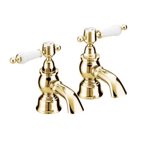 Heritage Glastonbury Bath Pillar Taps - Gold (1947)