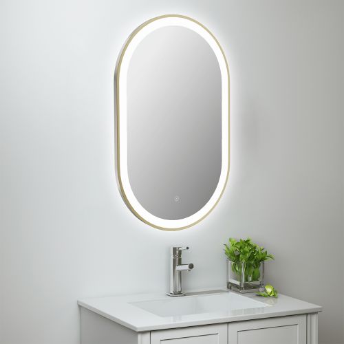 Tablet Brass Frame 800mm x 500mm LED Mirror with Colour Change (20857)