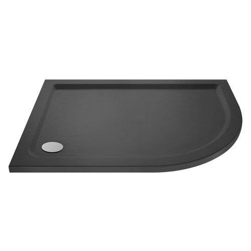 Nuie 1000 x 800mm Offset Quadrant Shower Tray - Right Hand - Slate Grey (16391)