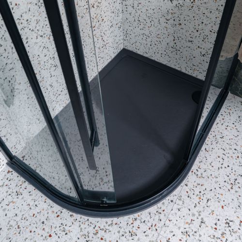 Nuie 1200 x 900mm Offset Quadrant Shower Tray - Left Hand - Slate Grey (16392)