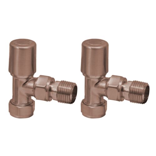 Eliseo Ricci Minimalistic Angled Radiator Valve - Brushed Bronze