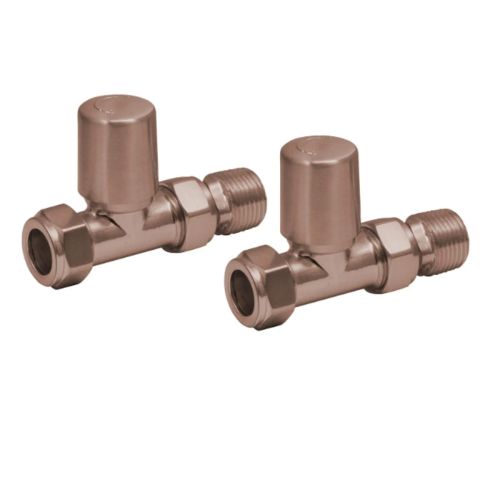 Eliseo Ricci Minimalistic Straight Radiator Valve - Brushed Bronze