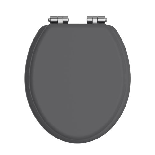 Heritage Toilet Seat Soft Close Chrome Hinges - Graphite (20256)