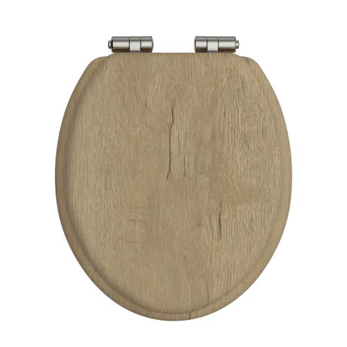 Heritage Toilet Seat Soft Close Vintage Gold Hinges - Oak (20261)