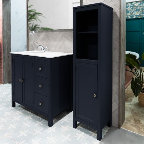 Etienne Traditional Vanity Unit, Tap & Tall Boy Pack - Indigo