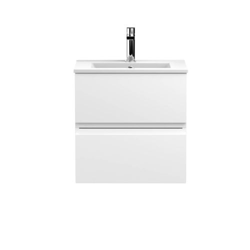 Hudson Reed Urban 500mm Wall Mounted Vanity Unit & Minimialist Basin - Satin White URB102B (13094)