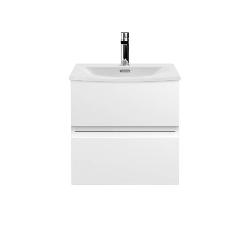 Hudson Reed Urban 500mm Wall Mounted Vanity Unit & Curved Basin - Satin White URB102B (13100)