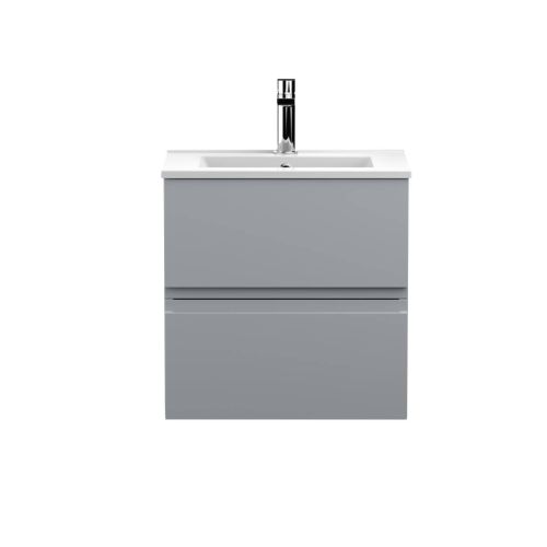 Hudson Reed Urban 500mm Wall Mounted Vanity Unit & Minimialist Basin - Satin Grey URB202B (13095)