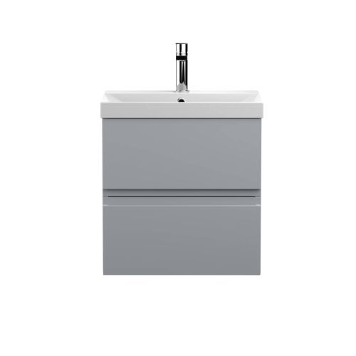 Hudson Reed Urban 500mm Wall Mounted Vanity Unit & Thin-Edged Basin - Satin Grey URB202D (13098)