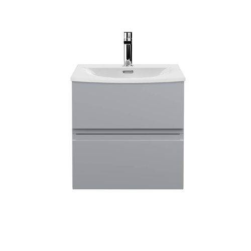 Hudson Reed Urban 500mm Wall Mounted Vanity Unit & Curved Basin - Satin Grey URB202G (13101)