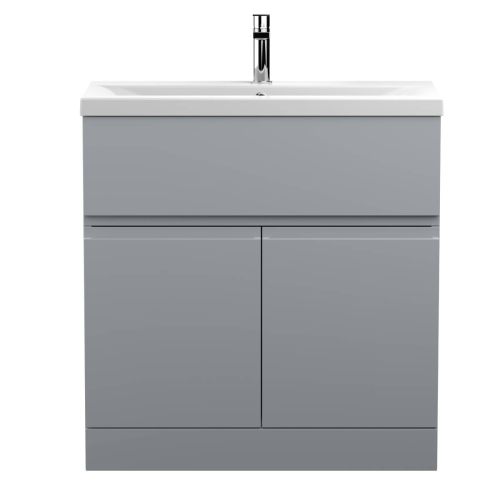 Hudson Reed Urban 800mm Floorstanding Vanity Unit & Mid-Edged Basin - Satin Grey URB205A (13078)