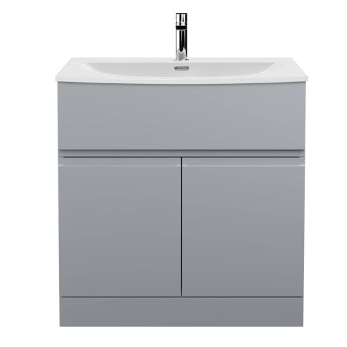 Hudson Reed Urban 800mm Floorstanding Vanity Unit & Curved Basin - Satin Grey URB205G (13087)