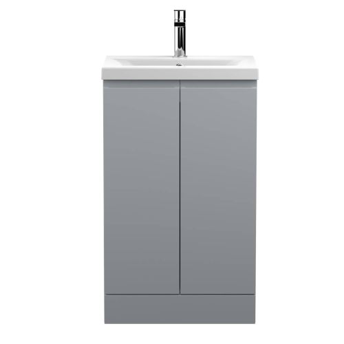 Hudson Reed Urban 500mm Floorstanding Vanity Unit & Mid-Edged Basin - Satin Grey URB207A (13016)