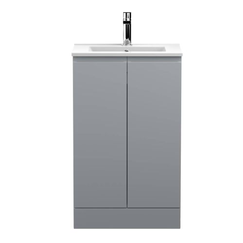 Hudson Reed Urban 500mm Floorstanding Vanity Unit & Minimialist Basin - Satin Grey URB207B (13019)