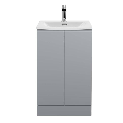 Hudson Reed Urban 500mm Floorstanding Vanity Unit & Curved Basin - Satin Grey URB207G (13025)