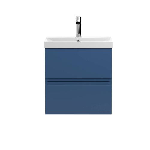 Hudson Reed Urban 500mm Wall Mounted Vanity Unit & Thin-Edged Basin - Satin Blue URB302B (13099)