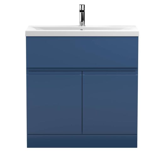 Hudson Reed Urban 800mm Floorstanding Vanity Unit & Mid-Edged Basin - Satin Blue URB305A (13079)