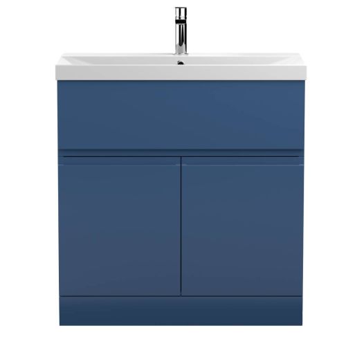 Hudson Reed Urban 800mm Floorstanding Vanity Unit & Thin-Edged Basin - Satin Blue URB305D (13085)