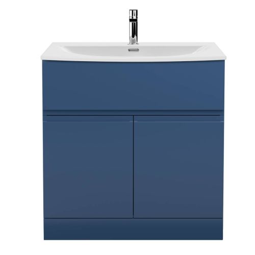 Hudson Reed Urban 800mm Floorstanding Vanity Unit & Curved Basin - Satin Blue URB305G (13088)