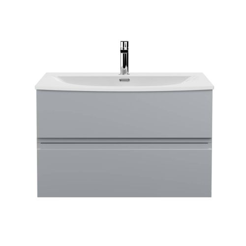 Hudson Reed Urban 800mm Wall Mounted Vanity Unit & Curved Basin - Satin Grey URB206G (13125)