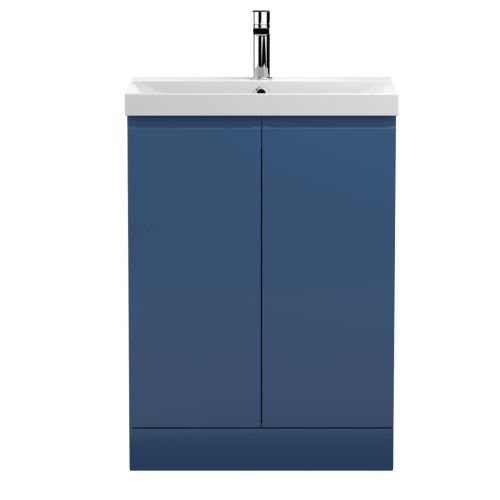 Hudson Reed Urban 600mm Floorstanding Vanity Unit & Thin-Edged Basin - Satin Blue URB308D (13035)