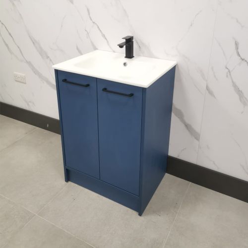 Josef Martin Urbano 600mm Floorstanding Vanity Unit & Slimline Basin - Sea Blue (16277)