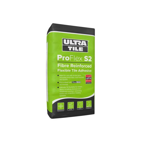 UltraTile Proflex S2 - Fibre Reinforced Flexible Grey Tile Adhesive - 20kg