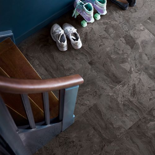 Pergo Waterproof Vinyl Flooring - Viskan Pad Pro Black Alpstone - 610mm x 303mm - 1.848m2 per pack (21007)