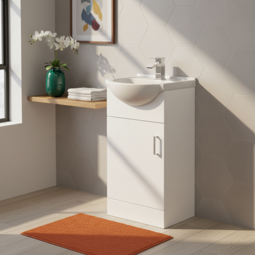 Nuie Mayford 450mm Floorstanding Vanity Unit & Basin - Gloss White  (7935)