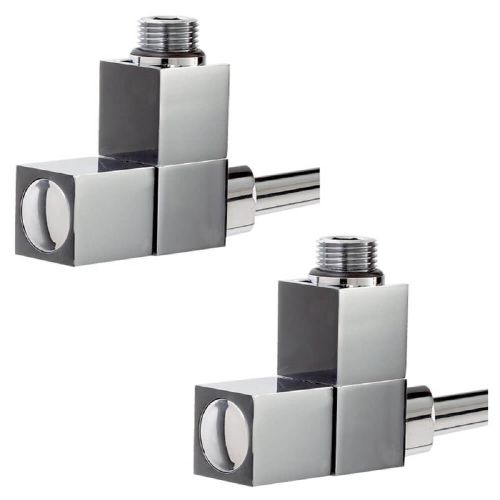 Phoenix Square Angled Designer Radiator Valves - Chrome (6594)