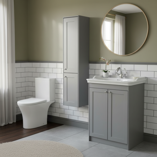 Victoriana Traditional Stone Grey Floorstanding Vanity Bundle