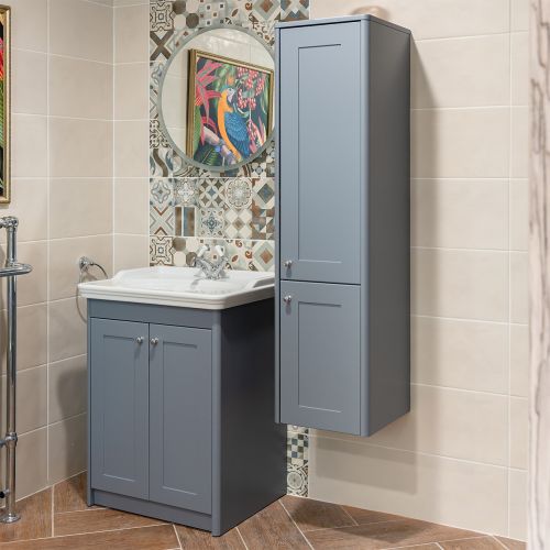 Victoriana Wall Hung Tall Storage Unit - Stone Grey (21343)