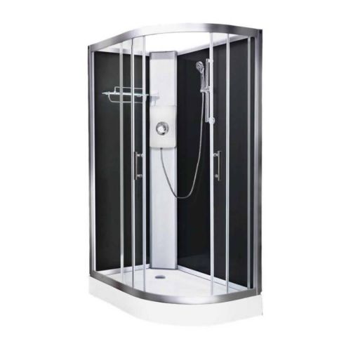 Vidalux Pure Electric 1200mm Shower Cabin Left Hand Black - Gun Metal 8.5KW (11588)