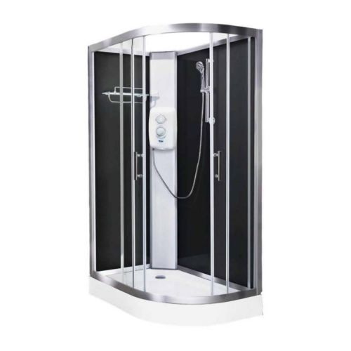 Vidalux Pure Electric 1200mm Shower Cabin Left Hand Black - Standard 8.5KW (11592)