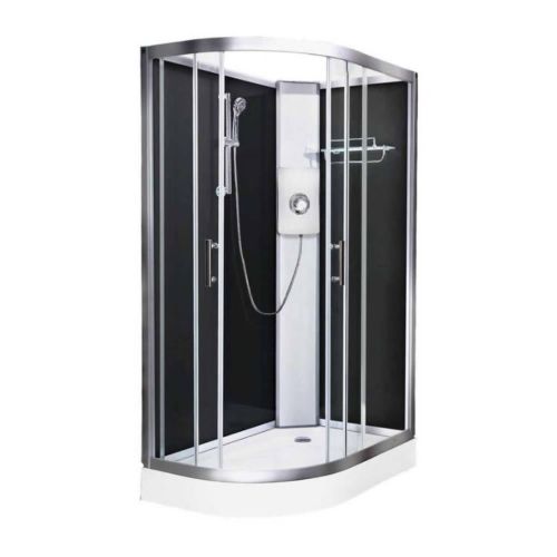 Vidalux Pure Electric 1200mm Shower Cabin Right Hand Black - Gun Metal 9.5KW (11601)