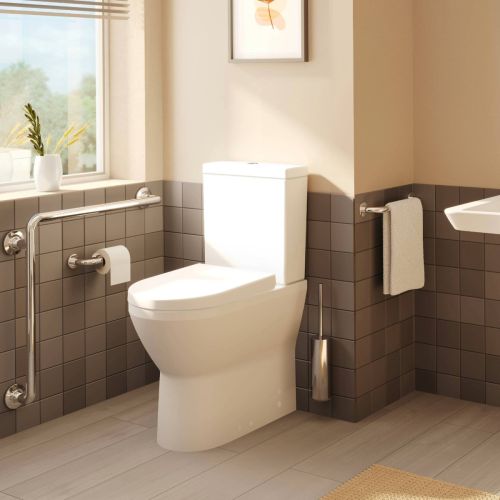 Vitra Integra Round Comfort Height Rimless Close Coupled Back To Wall Toilet with Soft Close Seat