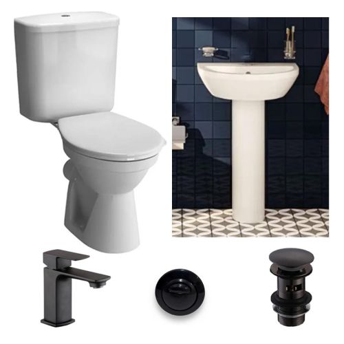 Vitra Toilet & Basin Bundle - Black