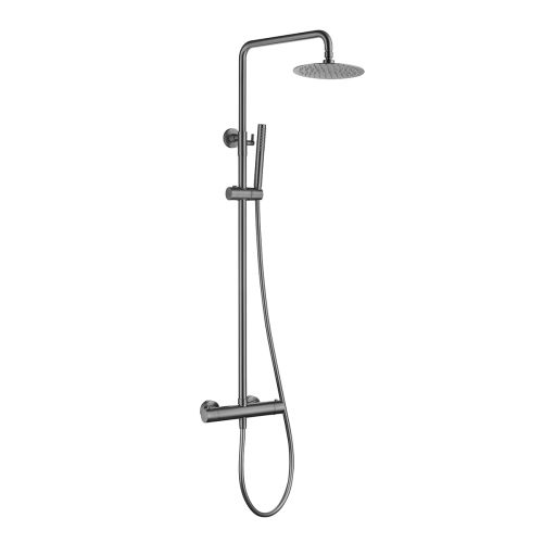 Eliseo Ricci Curve Thermostatic Rain Shower with Diverter - Gunmetal (22087)