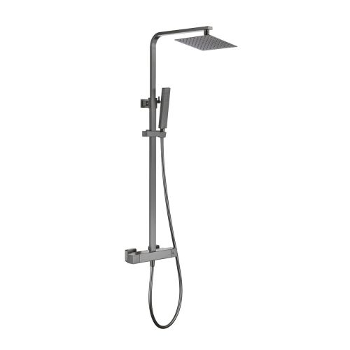 Eliseo Ricci Cube Thermostatic Rain Shower with Diverter - Gunmetal (22086)