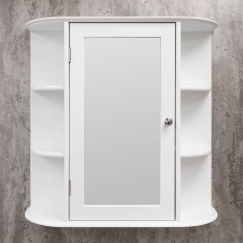 Mirror Cabinet with Shelves - Gloss White