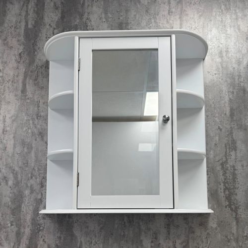 Mirror Cabinet with Shelves - Gloss White
