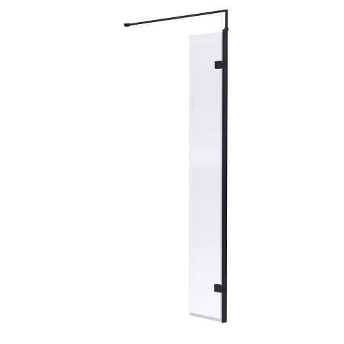 Hudson Reed 300mm Wetroom Swing Screen - Matt Black (20734)