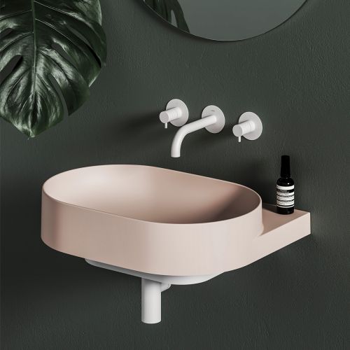 Ravak Yard 600mm Ceramic Washbasin - Alabaster Pink